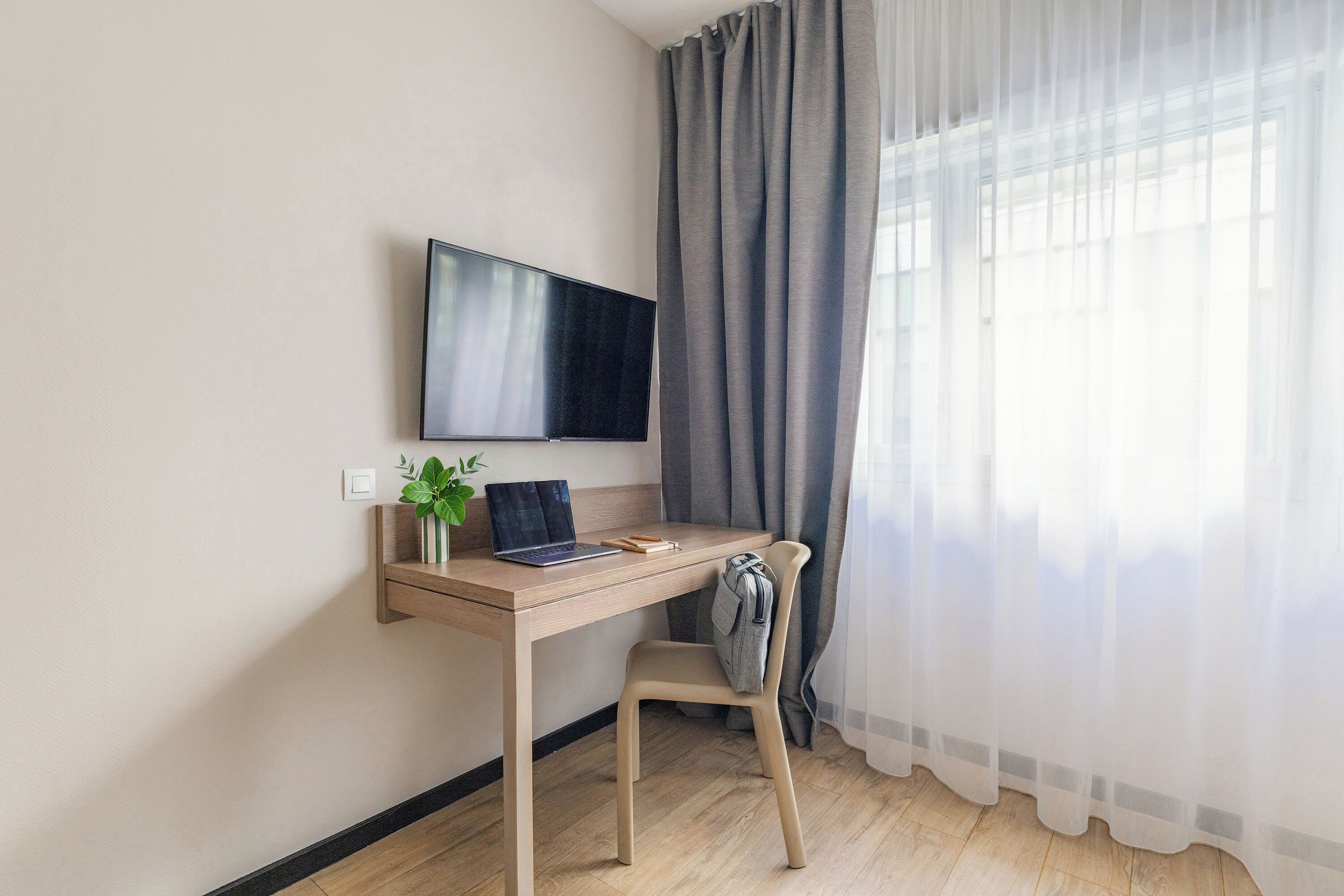 Studiolejlighed (Twin) | Skrivebord, lydisolering, strygejern/strygebræt, gratis Wi-Fi