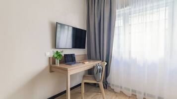 Studiolejlighed (Twin) | Skrivebord, lydisolering, strygejern/strygebræt, gratis Wi-Fi