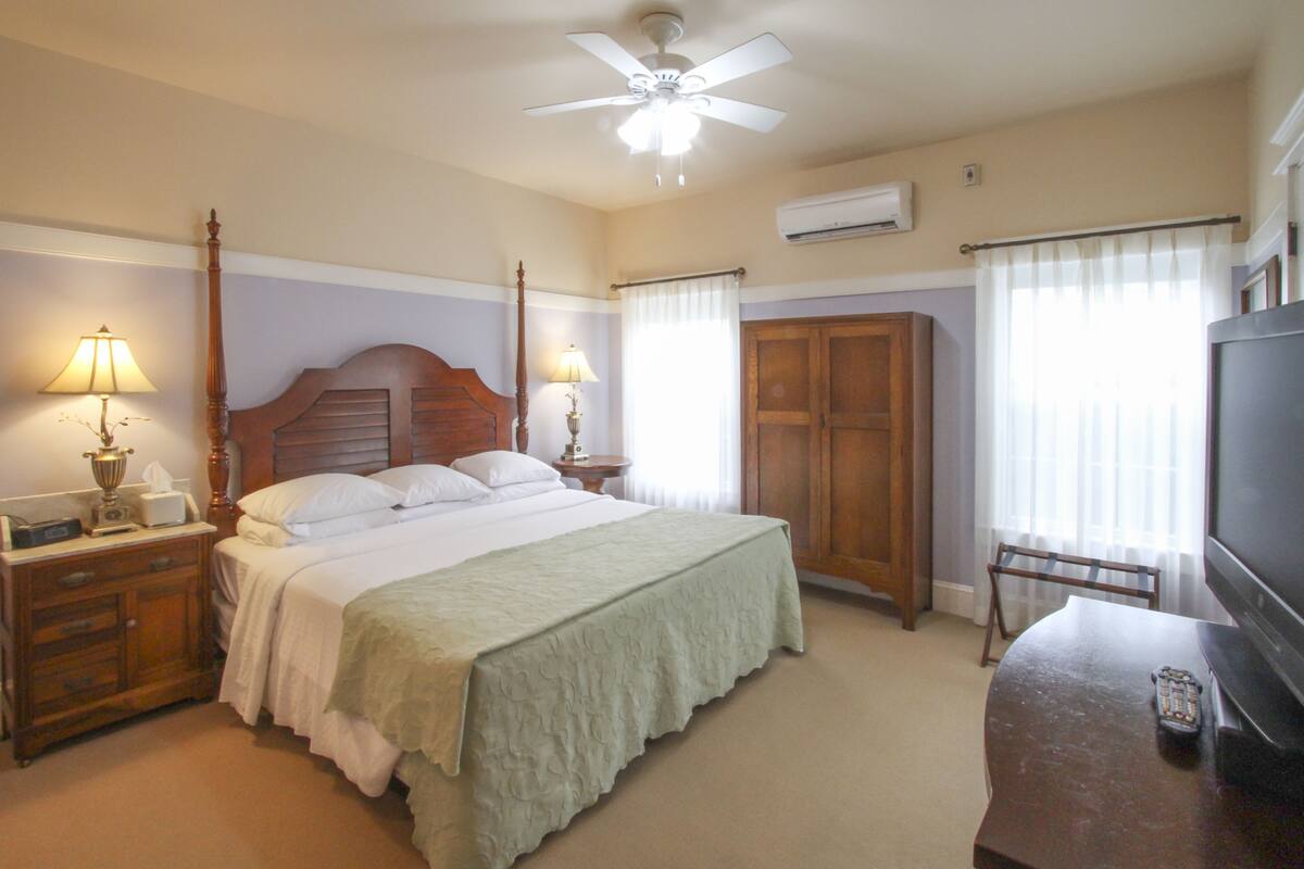 Room (Albemarle) | Premium bedding, desk, laptop workspace, blackout drapes