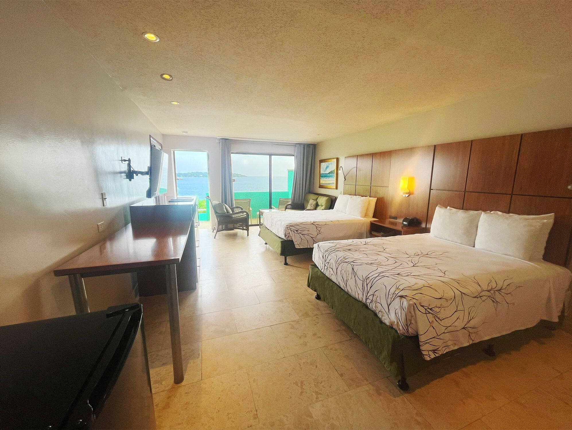 deluxe villa, 2 double beds, balcony, ocean view | 1 bedroom, in-room safe, individually furnished, iron/ironing board