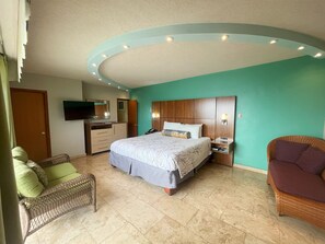 Villa Deluxe, 1 cama King size, refrigerador y microondas, vista al océano | Ropa de cama de alta calidad y caja de seguridad en la habitación 