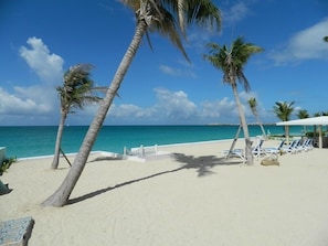 On the beach, sun loungers, beach towels - The Horny Toad Guesthouse (Simpson Bay)
