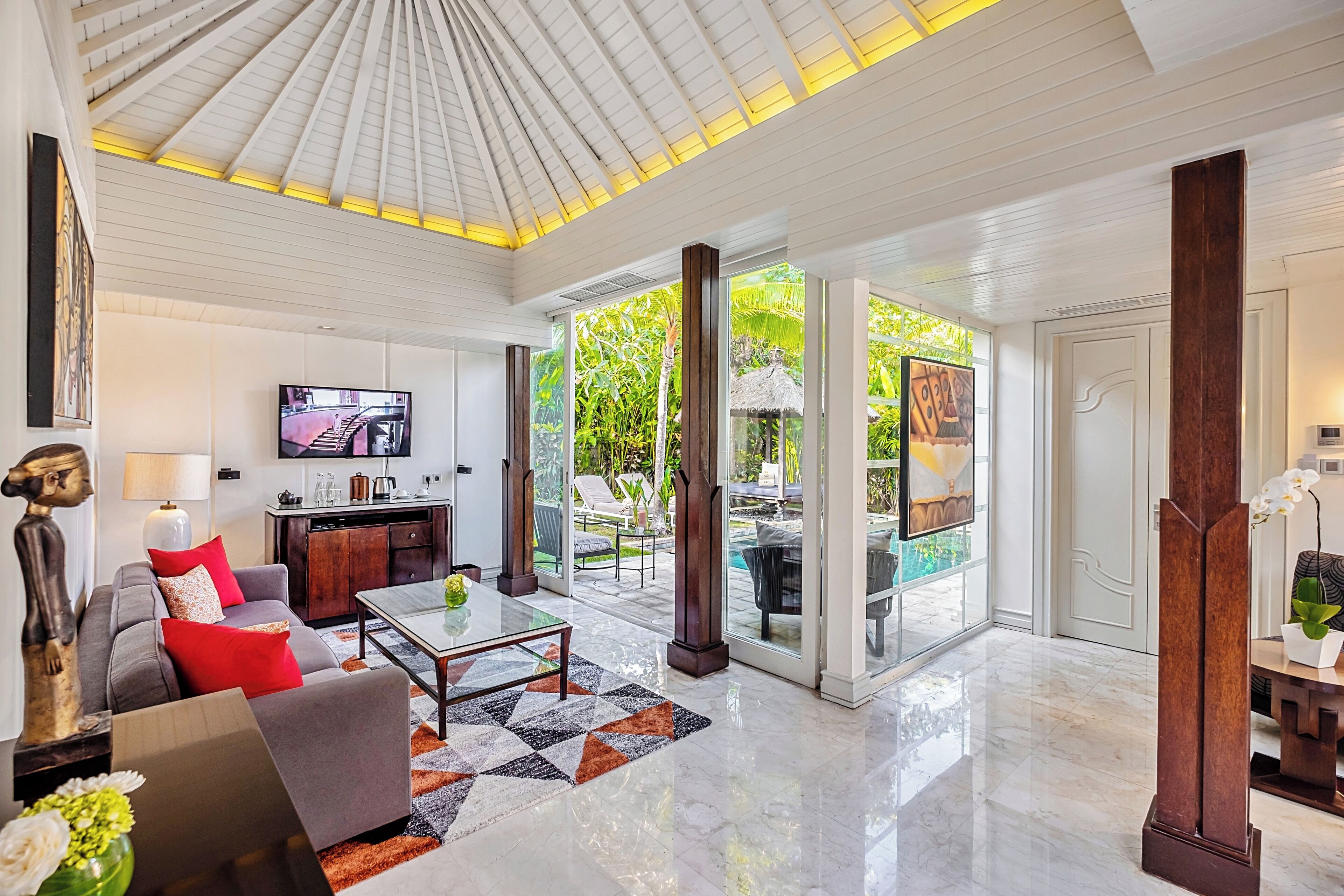 garden pool villa, 1 bedroom, club millesime access | living area | 46-inch flat-screen tv with cable channels, tv