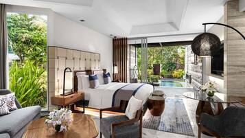 Premium bedding, down comforters, minibar, in-room safe