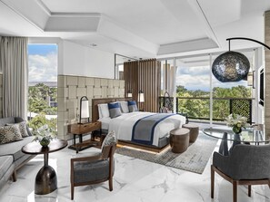 Luksusrom, 1 kingsize-seng, havutsikt | Sengetøy av topp kvalitet, dundyner, minibar og safe på rommet