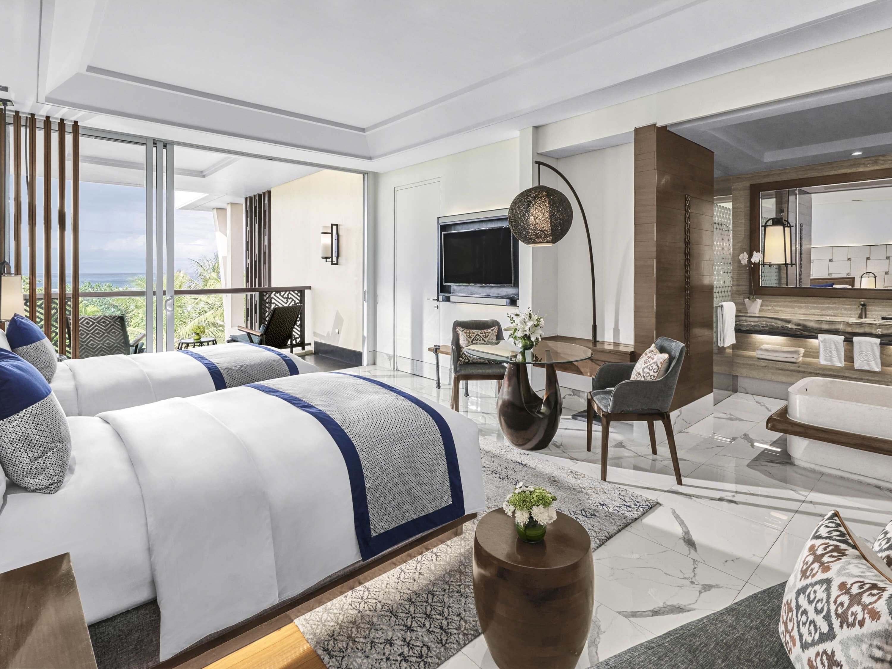 Luxury Room, 2 Twin Beds, Ocean View | Premium bedding, down comforters, minibar, in-room safe