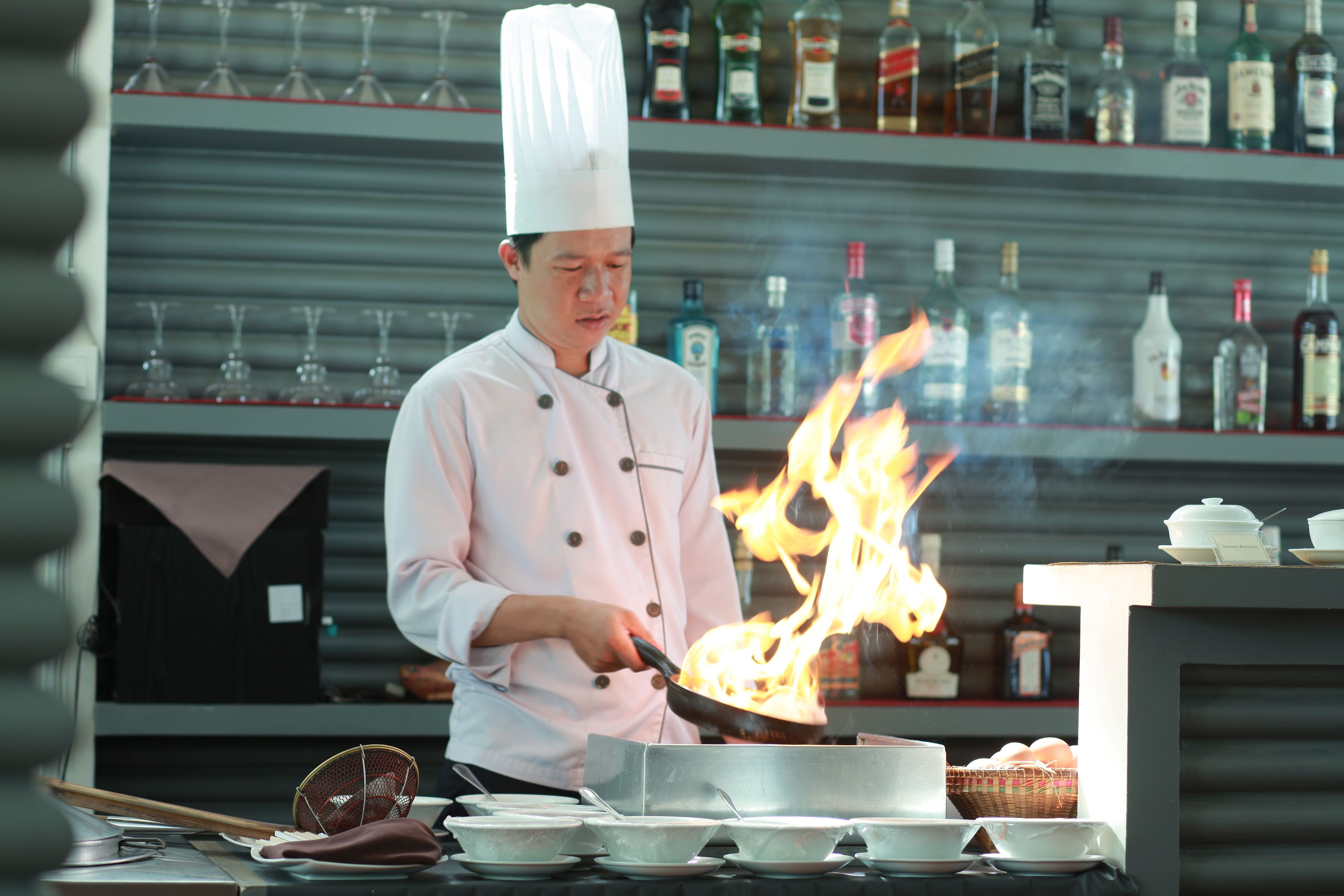 Breakfast, lunch, dinner served; international cuisine, pool views 