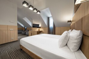 Pillow-top beds, minibar, in-room safe, desk