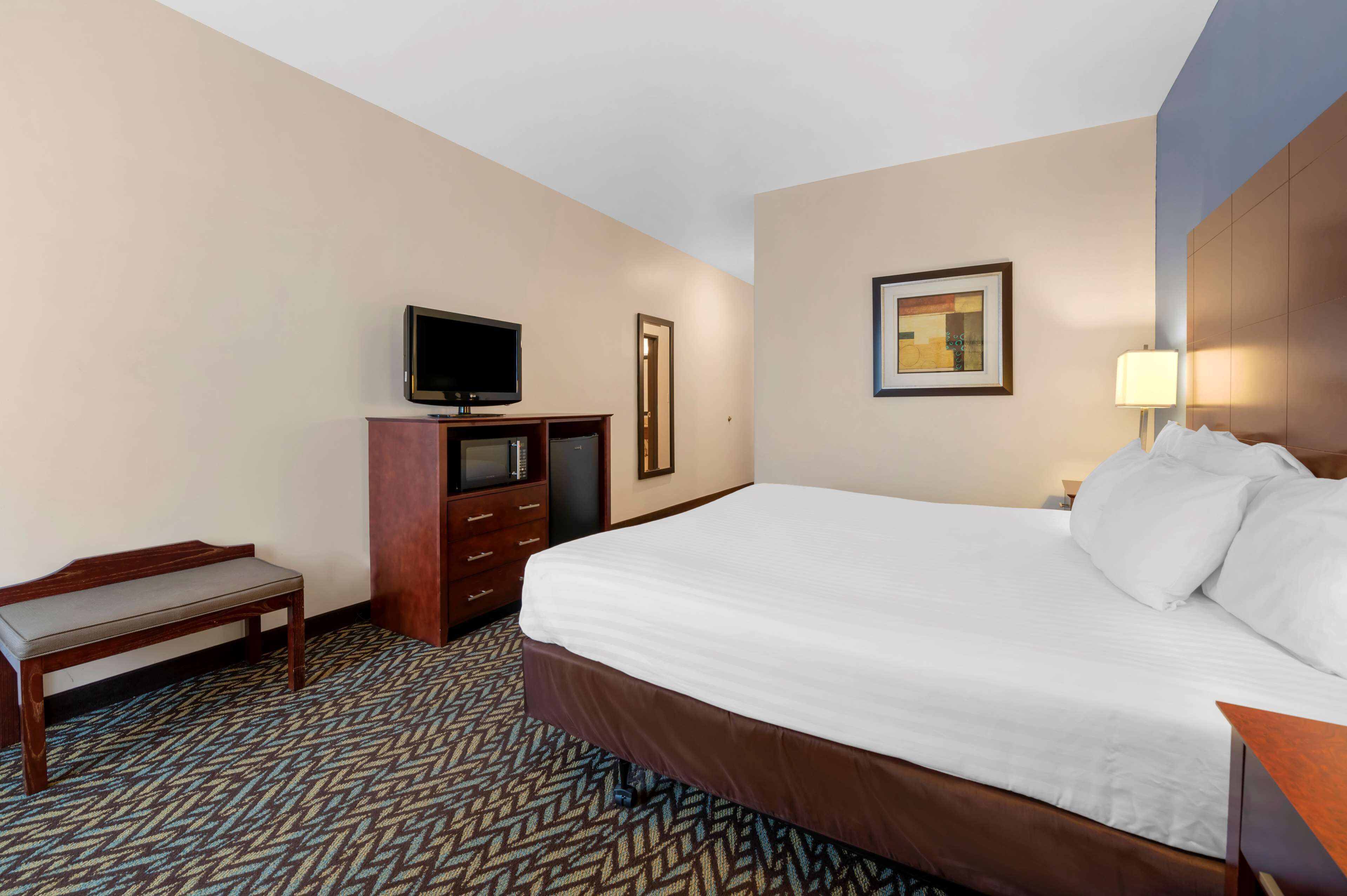 standard room, 1 king bed, accessible, non smoking (walk-in shower) | iron/ironing board, free wifi, bed sheets