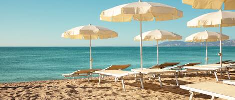 Private beach, rowing