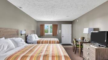 Standard Room, 2 Queen Beds, Refrigerator & Microwave, Ground Floor | 2 bedrooms, iron/ironing board, cribs/infant beds, free WiFi