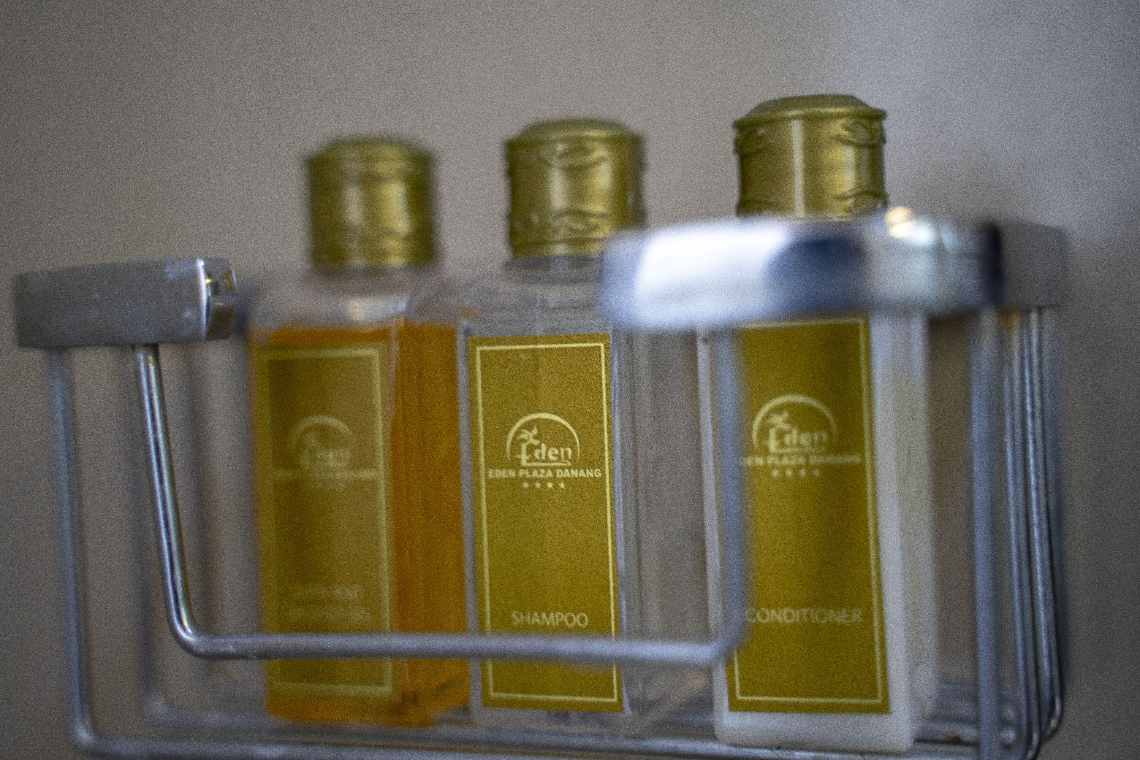 rainfall showerhead, designer toiletries, hair dryer, bathrobes