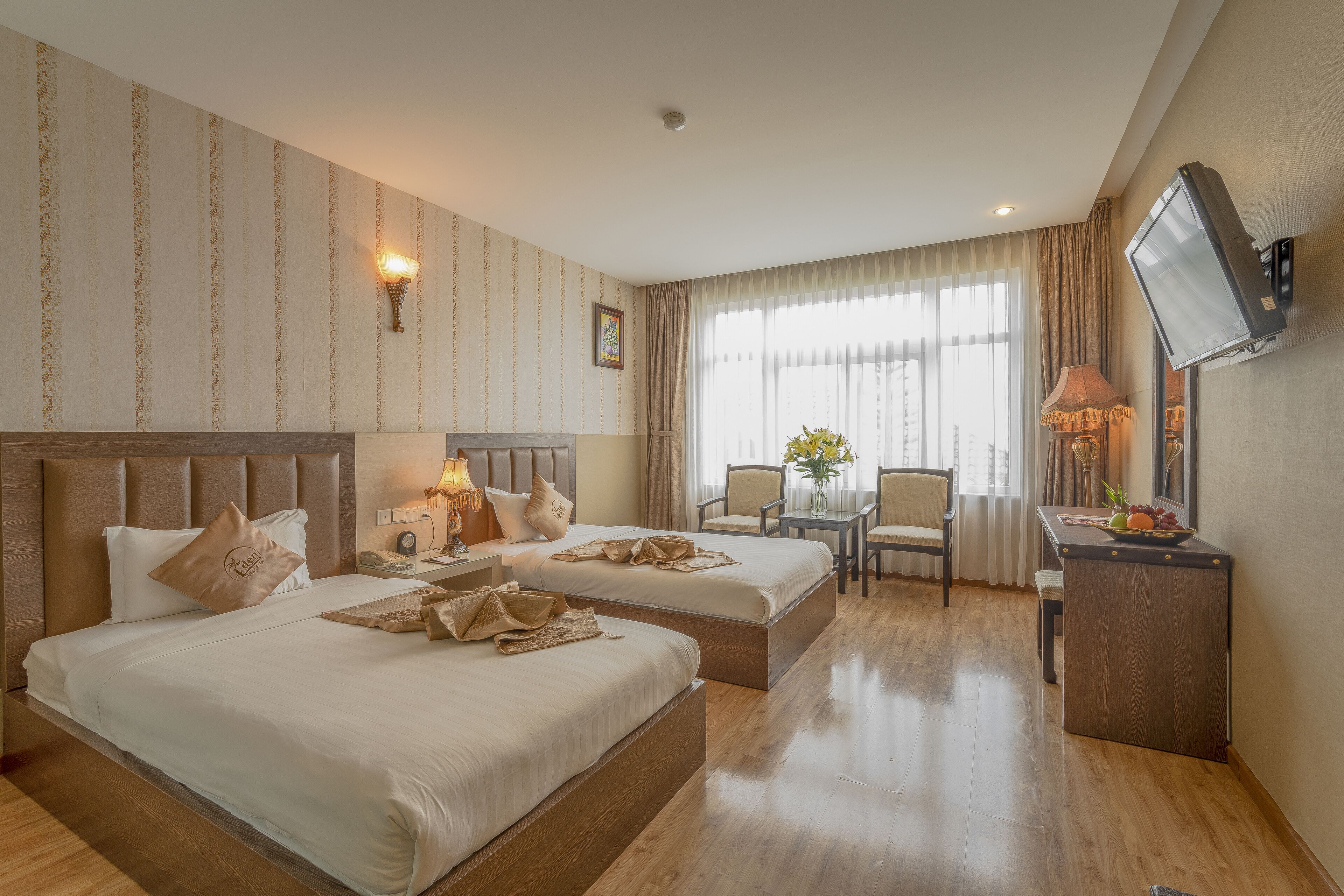 deluxe twin room, 2 single beds | balcony view