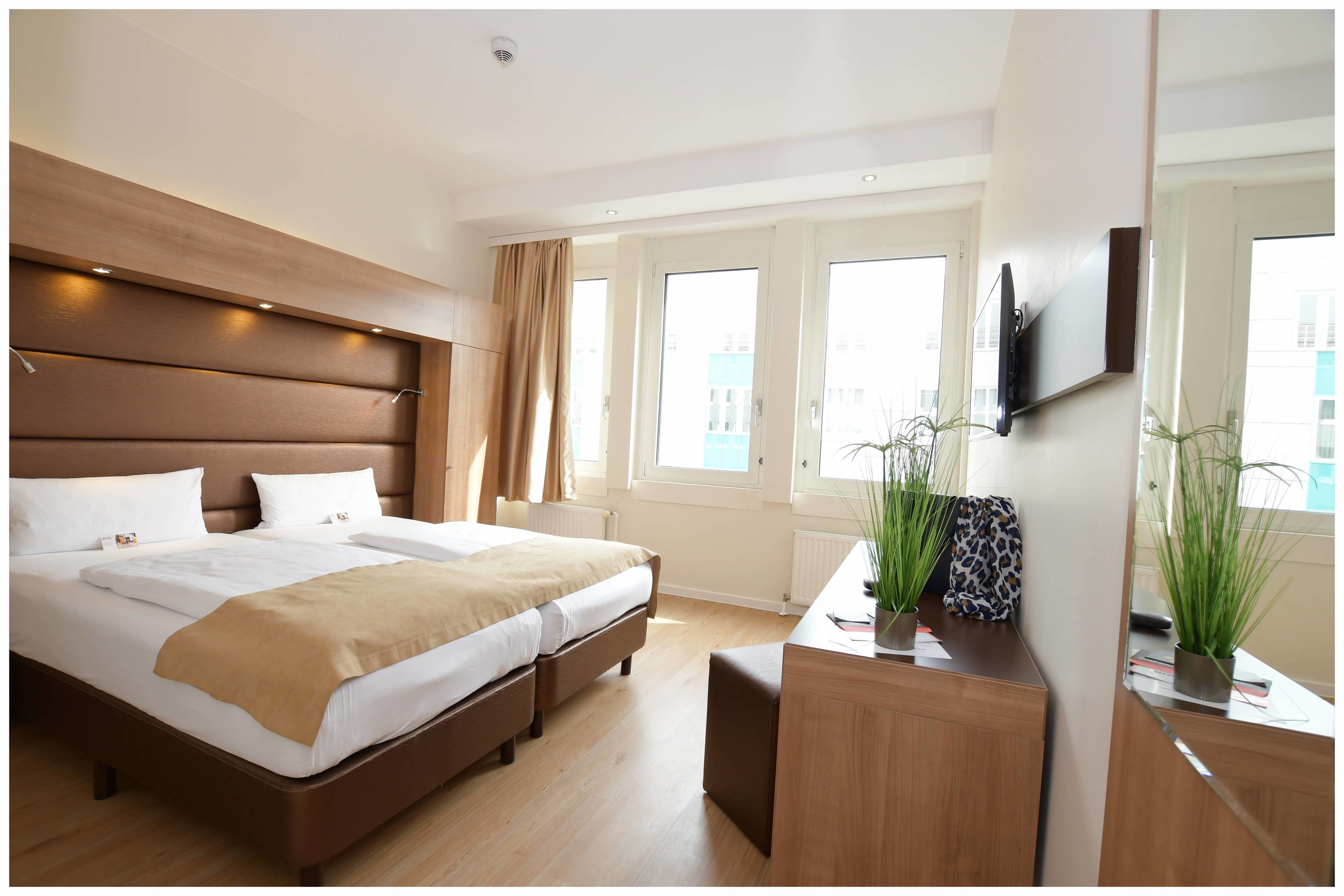 Habitación doble, materiales antialérgicos, vistas a la ciudad | Ropa de cama hipoalergénica, sistema de insonorización, wifi gratis