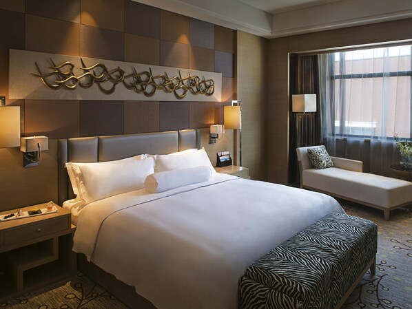 Ropa de cama de alta calidad, edredón, camas con pillow-top y minibar 