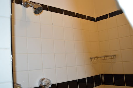 Room, 1 King Bed | Bathroom shower. Great Lakes Motel