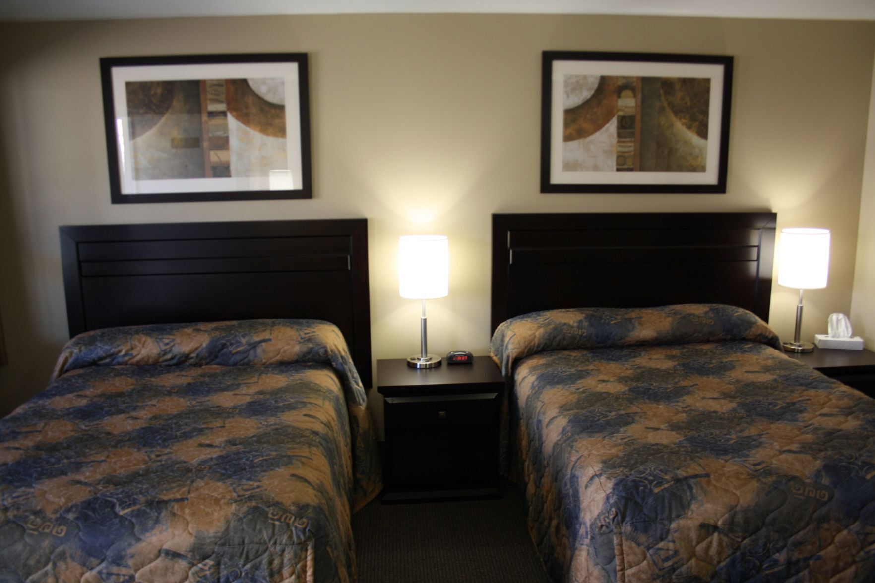 Desk, laptop workspace, blackout drapes, free WiFi