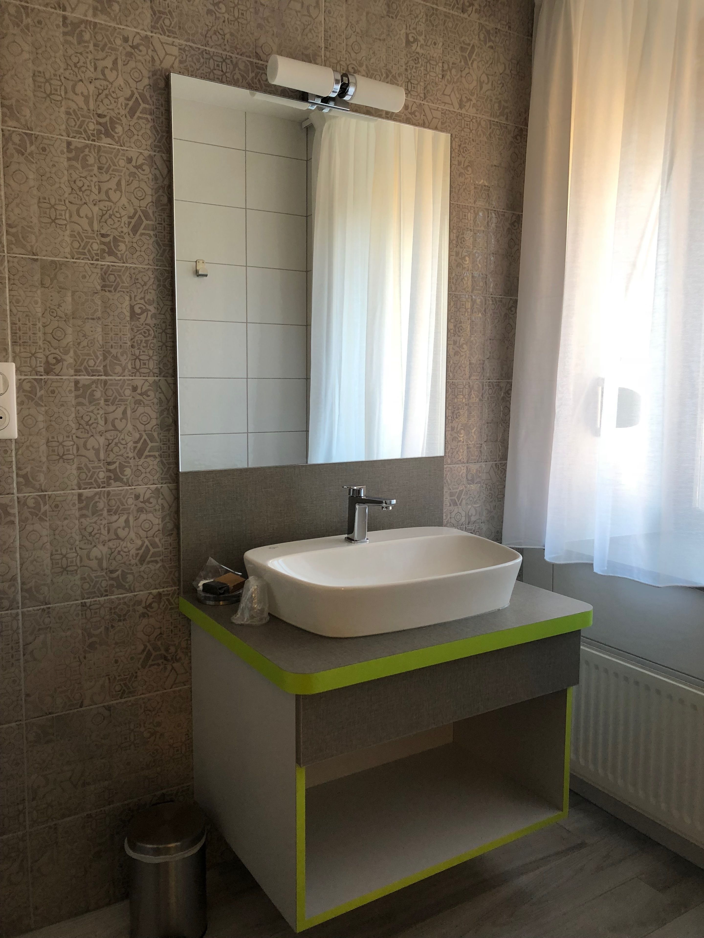 superior double room | bathroom | hair dryer, towels