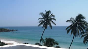 On the beach, white sand