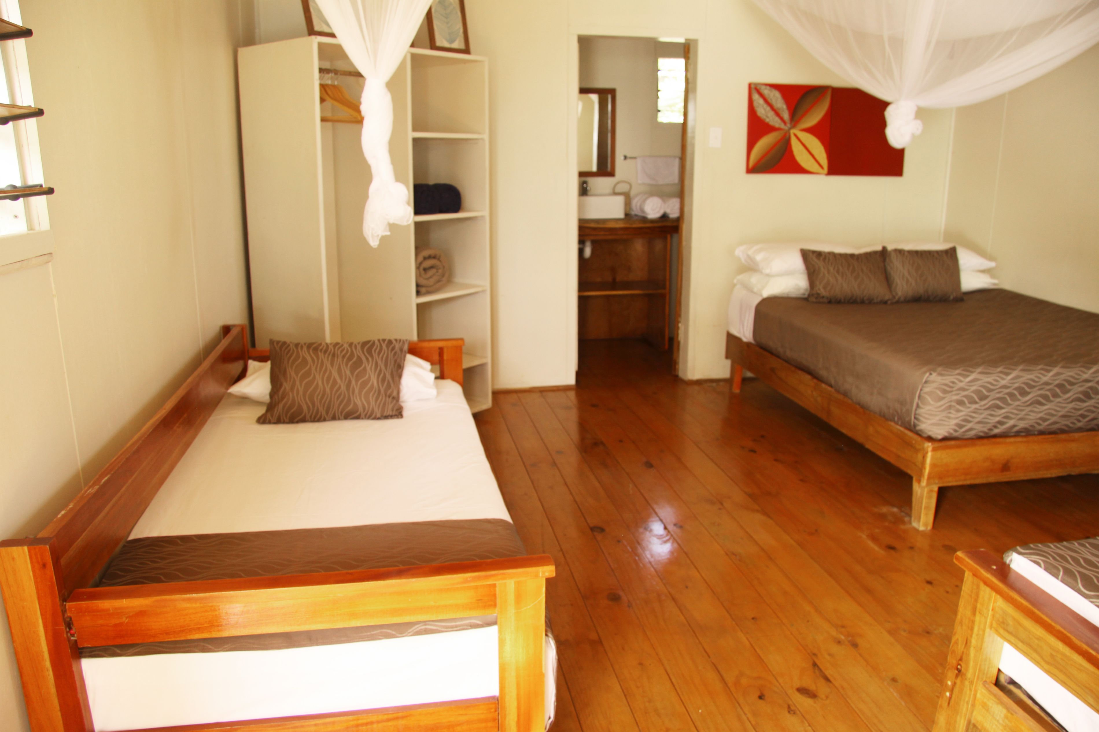 beachfront family bure | 1 bedroom, bed sheets