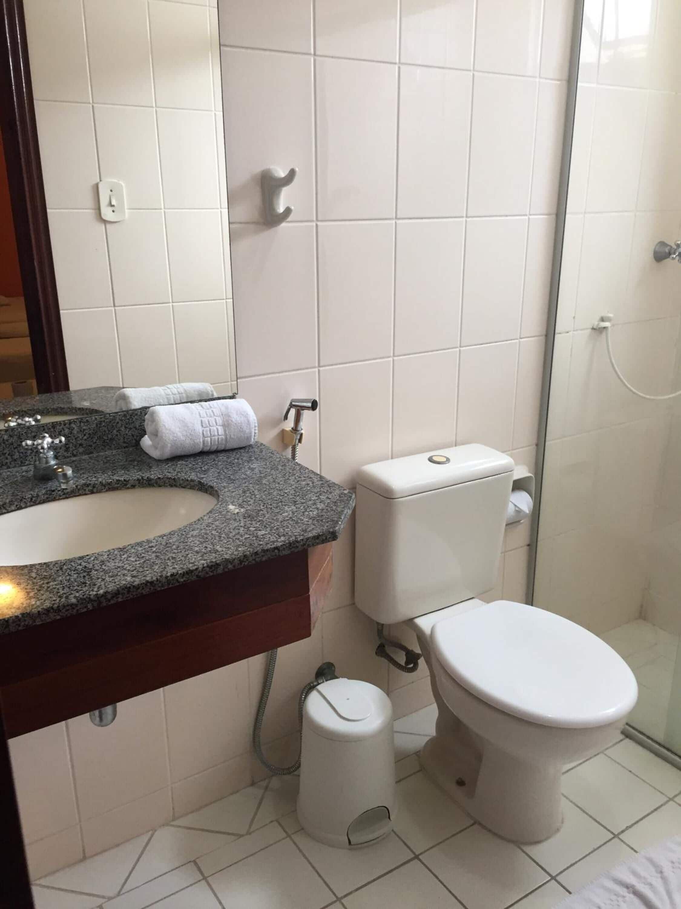 shower, bidet, towels