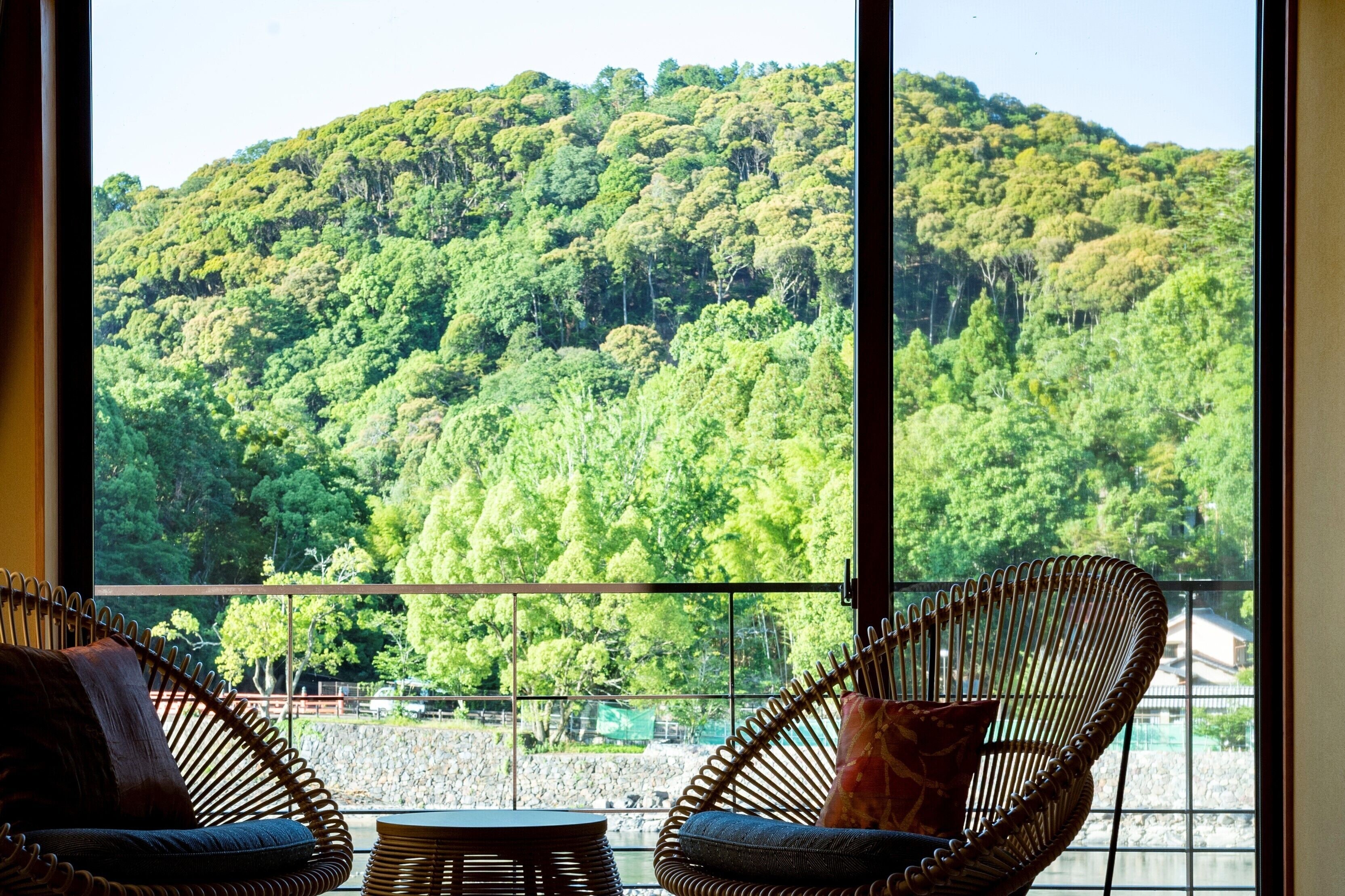 [Kocho] Luxury Twin, Uji River View with Half Open-Air Bath | View from room