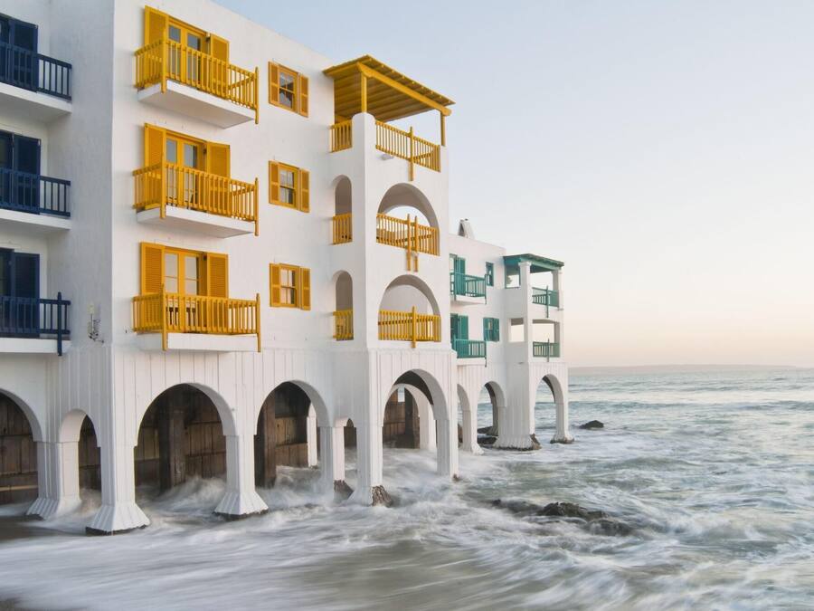 On the beach, beach volleyball, beach bar, sailing