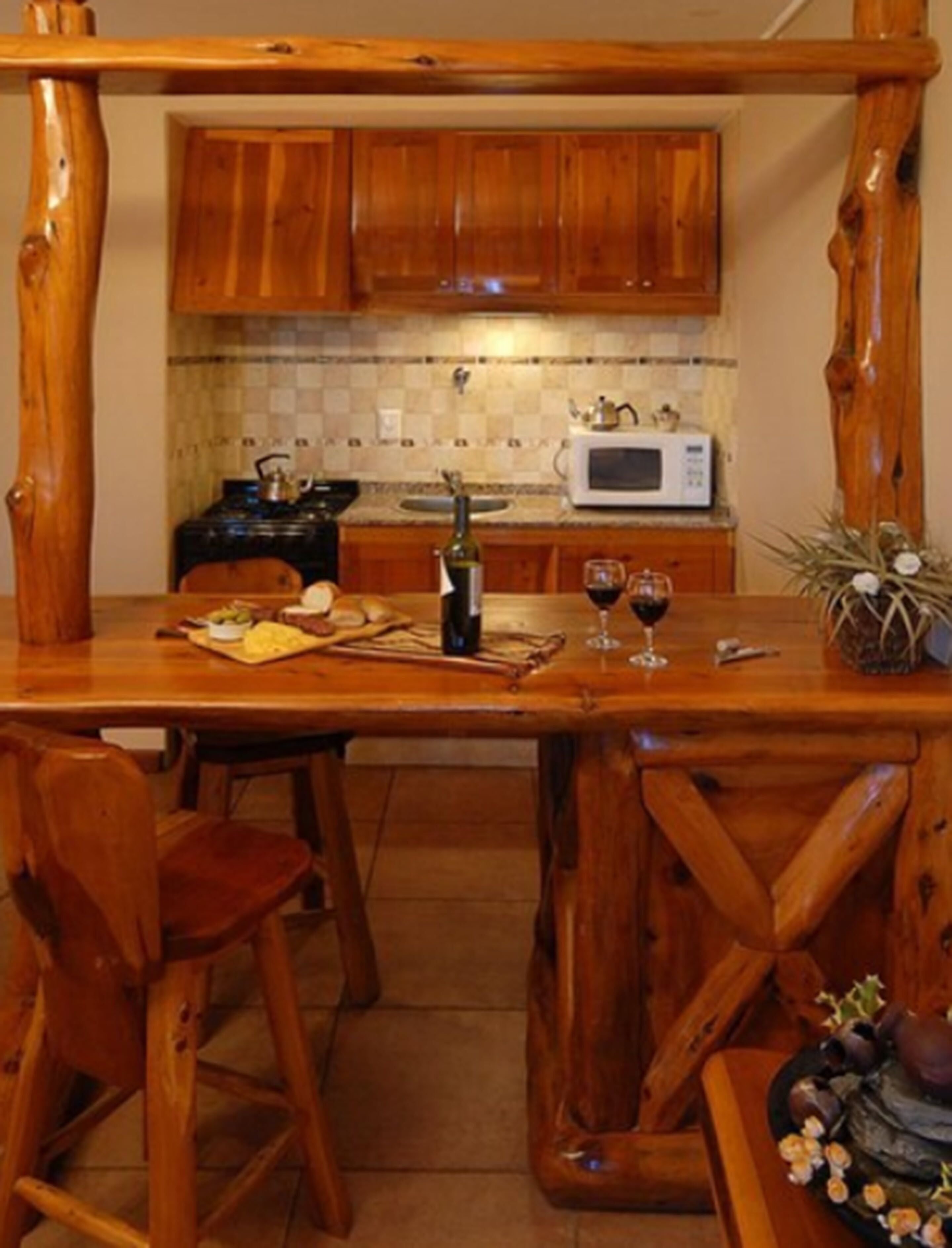 classic cabin | private kitchenette | full-sized fridge, microwave, oven, coffee/tea maker