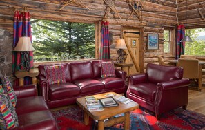 Panoramic Cabin, 3 Bedrooms, Fireplace, Mountain View | Living area