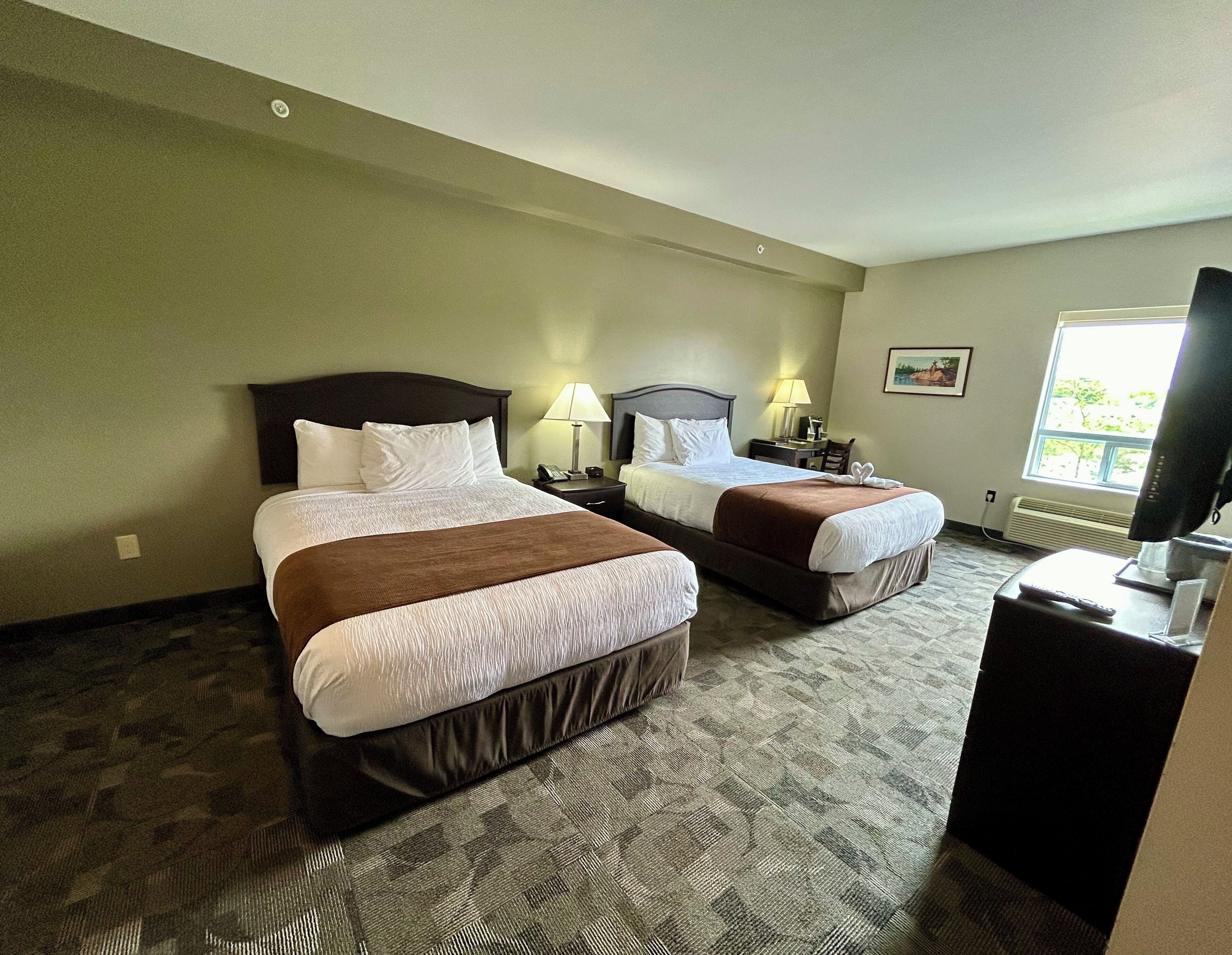 extended room, 2 queen beds | egyptian cotton sheets, premium bedding, pillow-top beds, desk