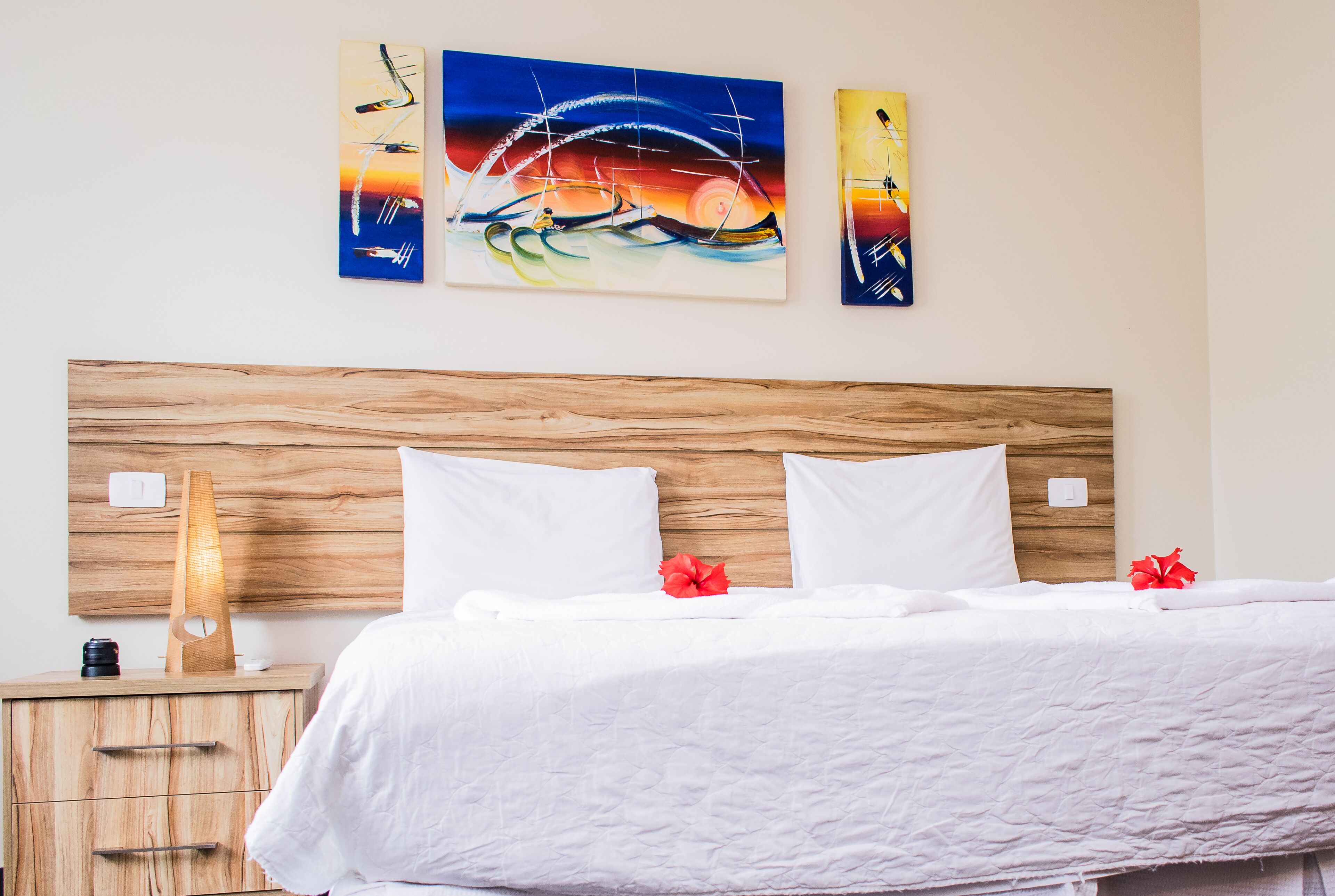 2 bedrooms, premium bedding, blackout curtains, soundproofing