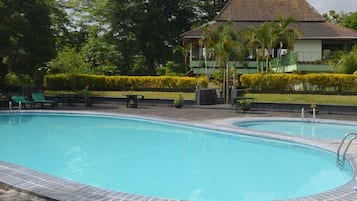 2 outdoor pools, pool umbrellas, sun loungers