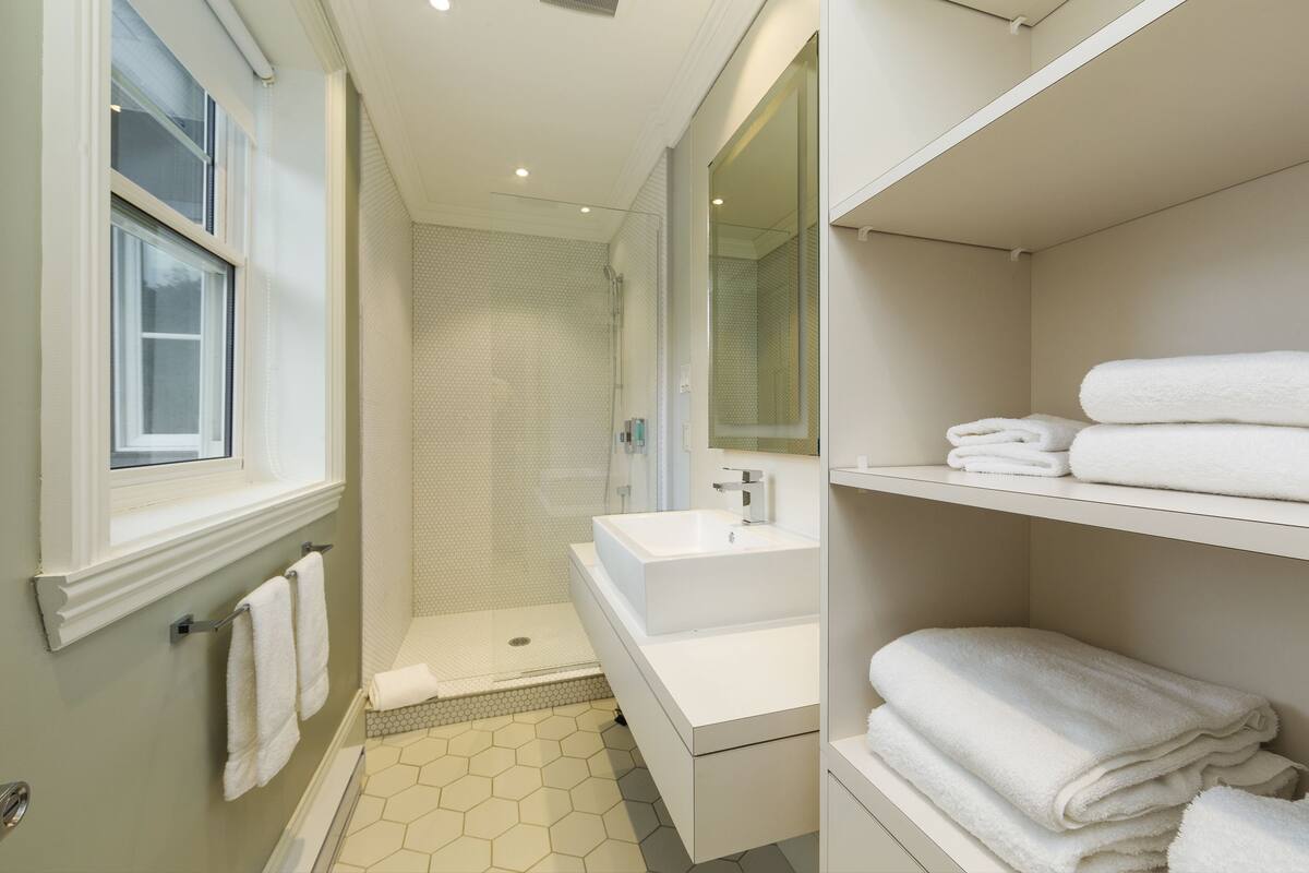 superior room, 2 queen beds (quadruple) | bathroom shower