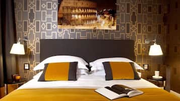 Egyptian cotton sheets, down duvets, Select Comfort beds, minibar