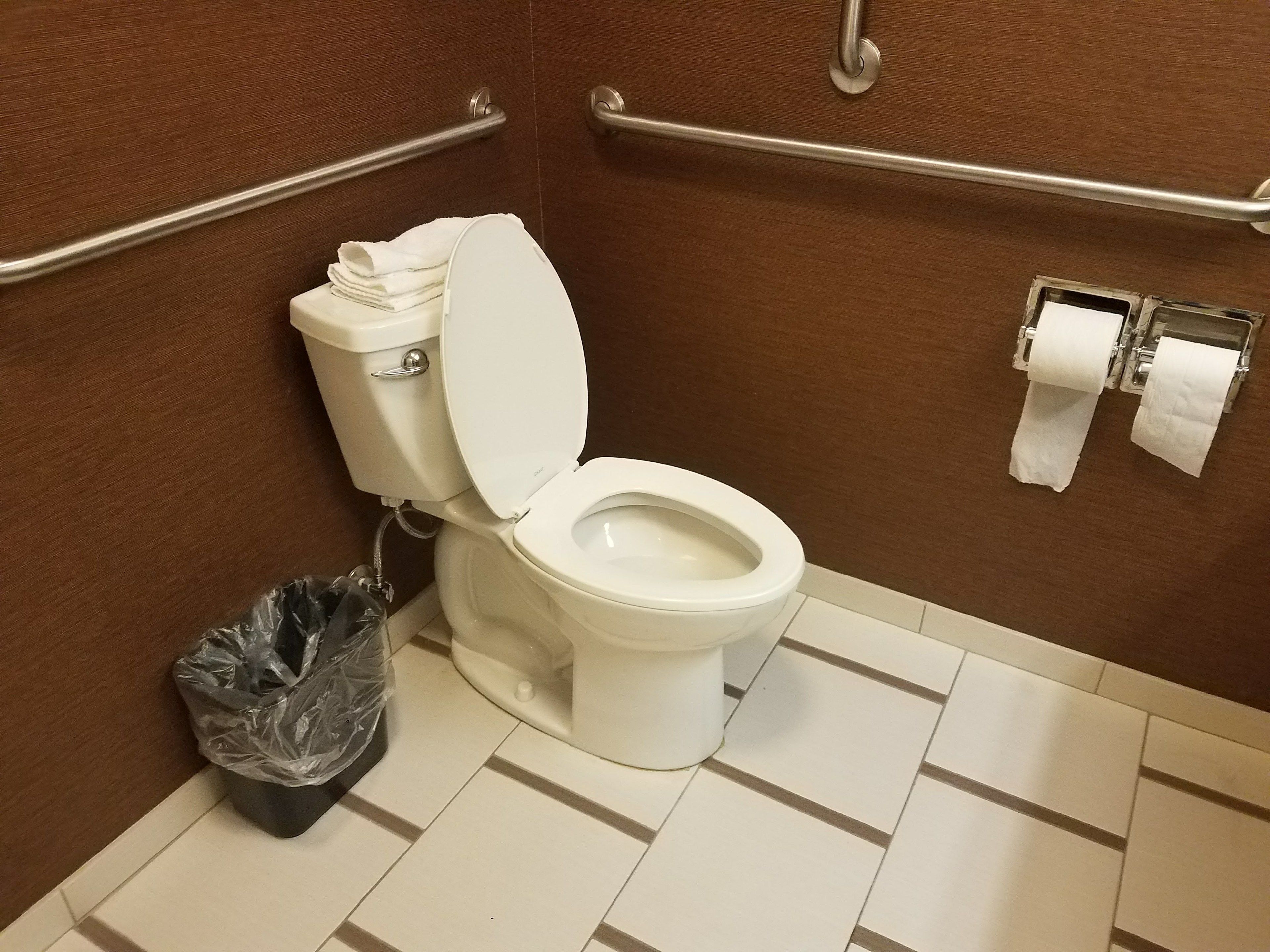 free toiletries, hair dryer, towels