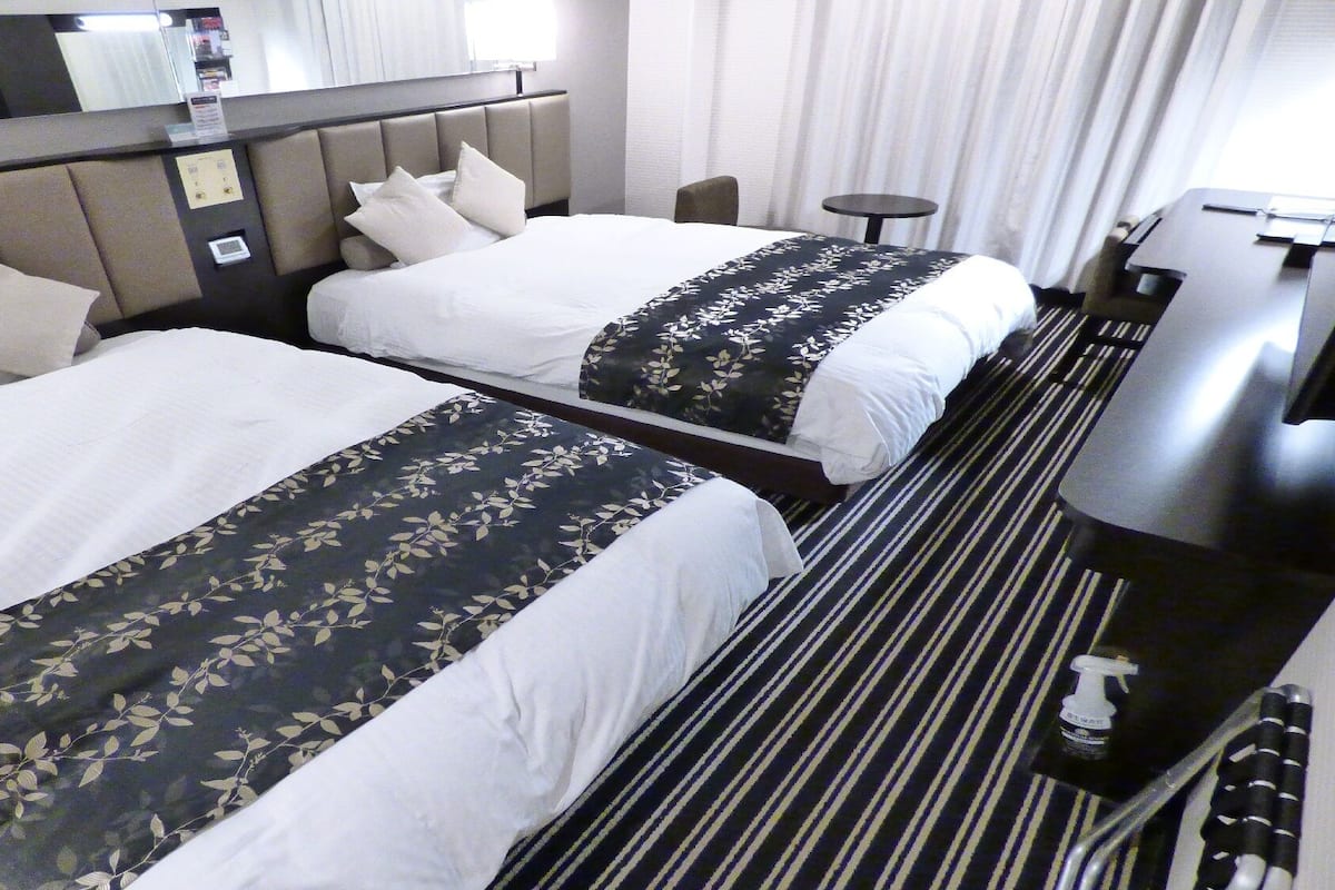 Desk, blackout curtains, free WiFi, bed sheets