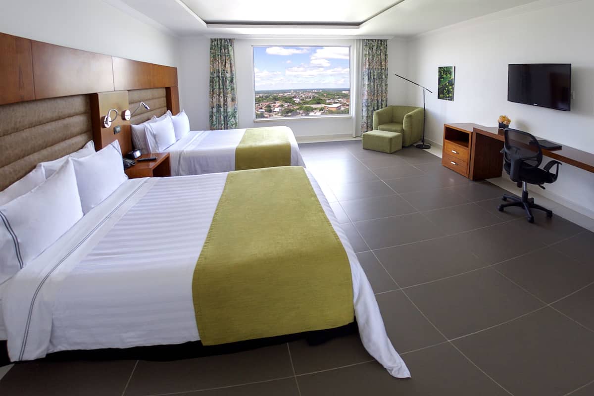 standard twin room, 2 double beds | premium bedding, minibar, in-room safe, desk