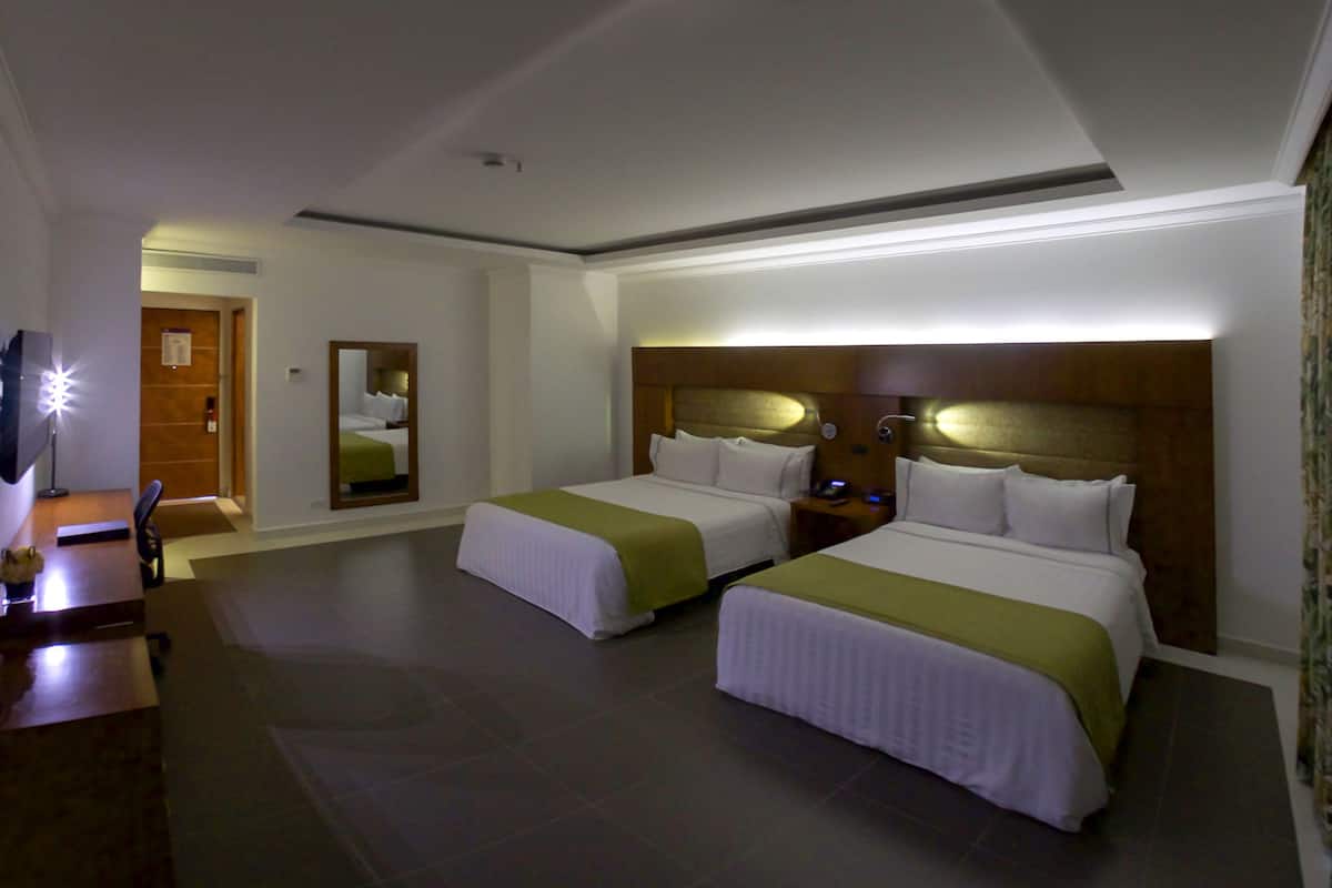 standard twin room, 2 double beds | premium bedding, minibar, in-room safe, desk