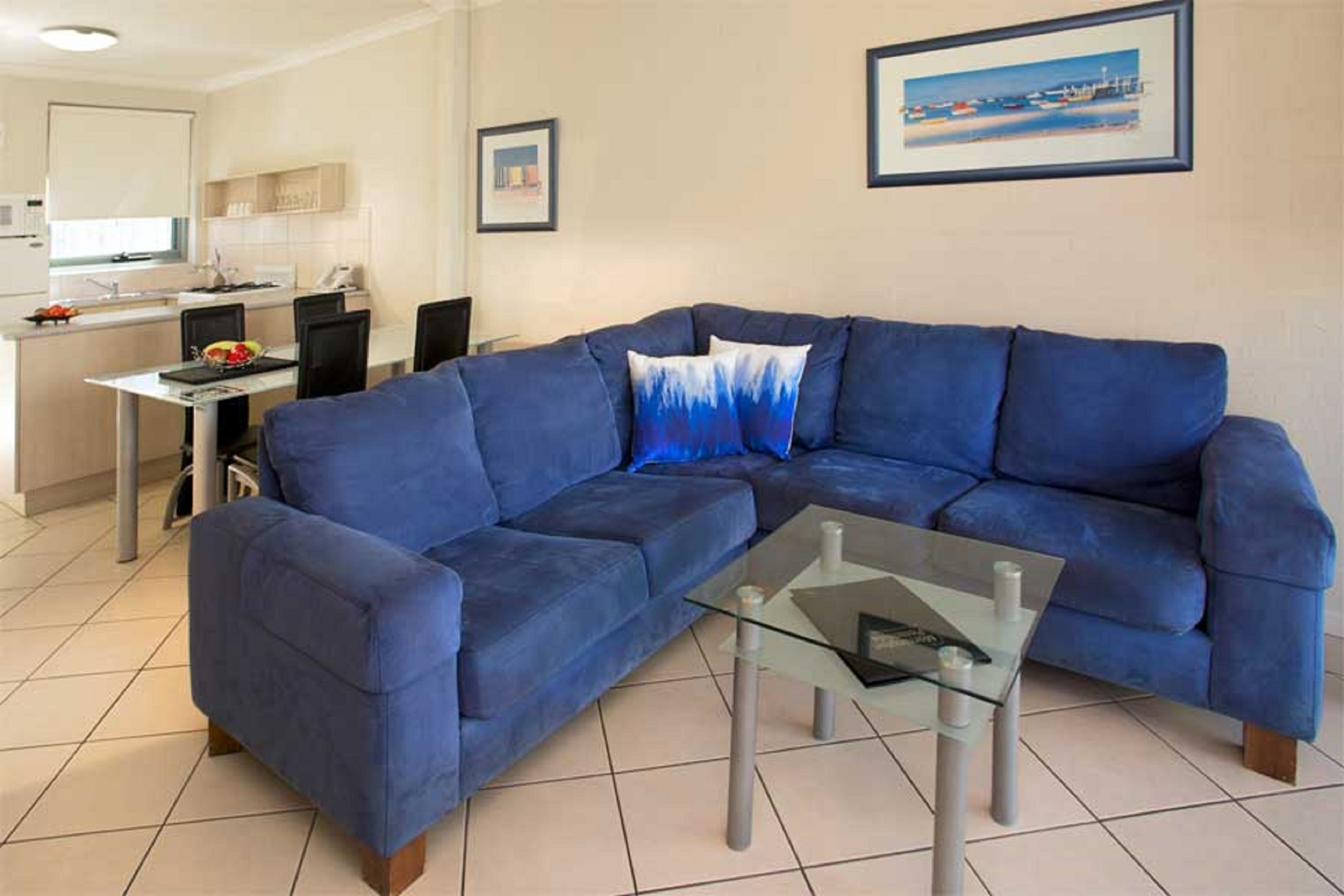 Flat-screen TV, DVD player