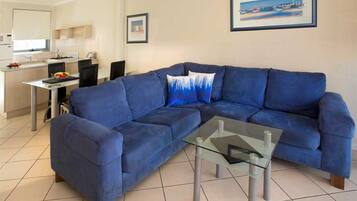 Flat-screen TV, DVD player