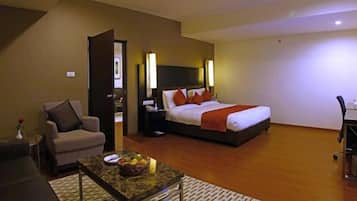 Free minibar items, in-room safe, desk, blackout curtains