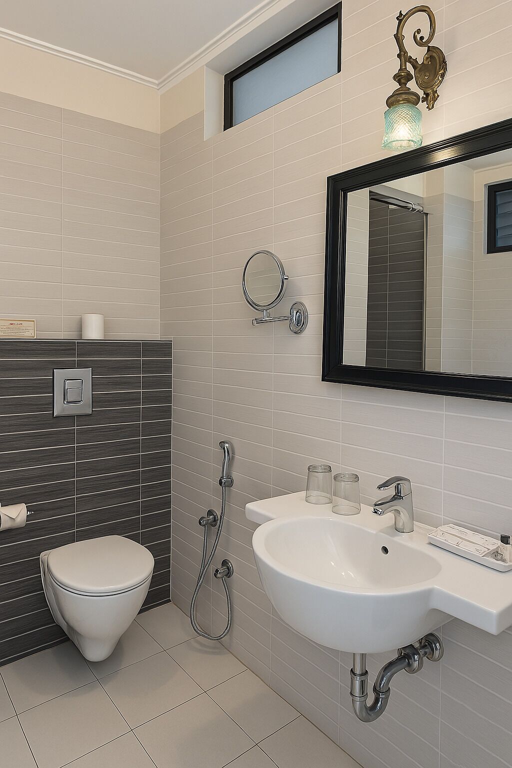 deluxe room | bathroom | shower, designer toiletries, hair dryer, slippers