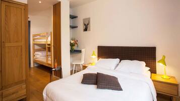 Desk, free WiFi, bed sheets