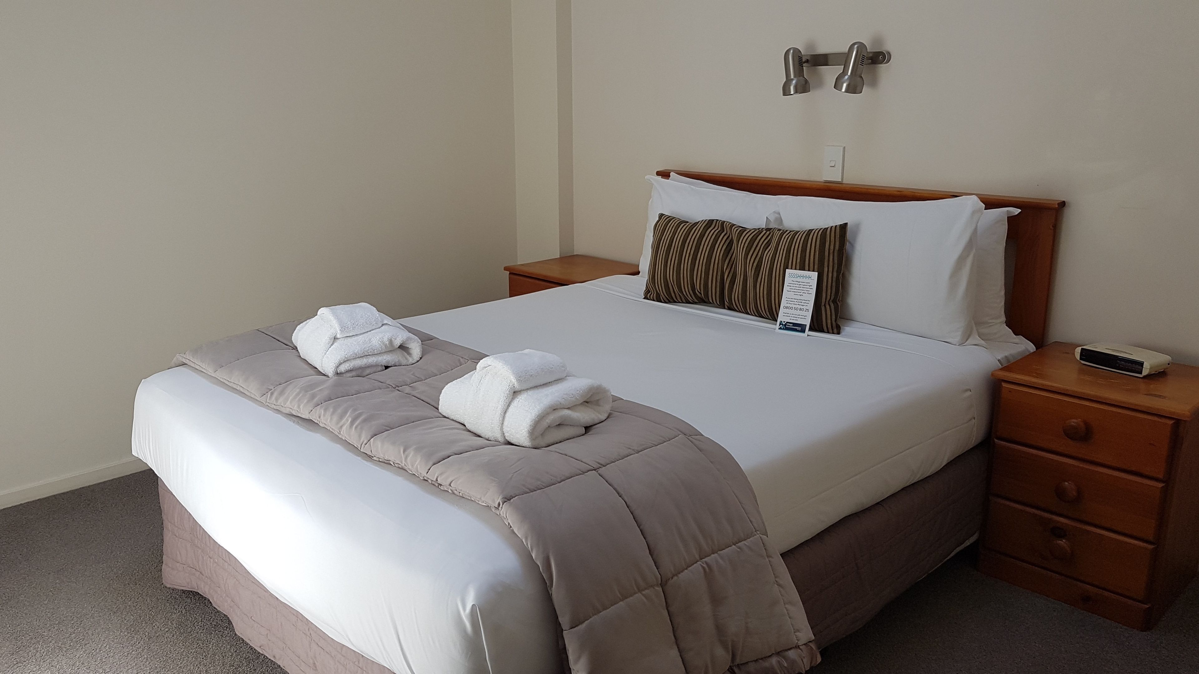 hypo-allergenic bedding, iron/ironing board, free cots/infant beds