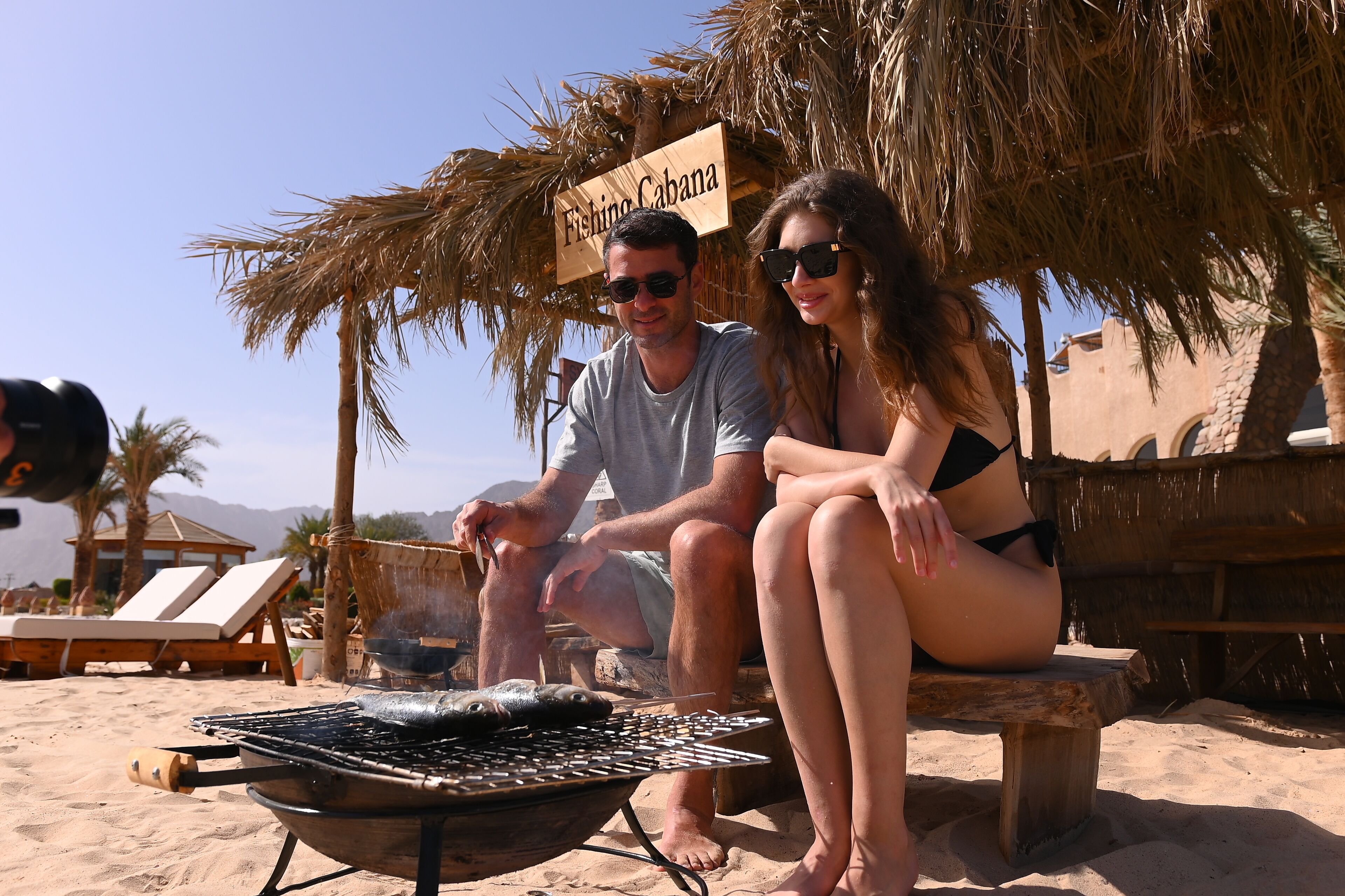 Private beach, beach umbrellas, beach towels, beach volleyball