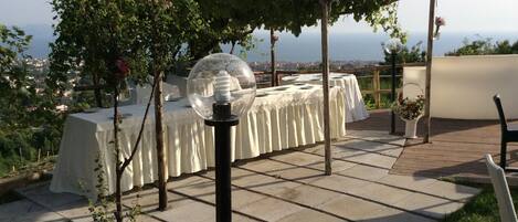 Outdoor banquet area