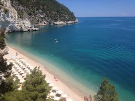 Beach nearby, sun loungers, beach umbrellas, 2 beach bars