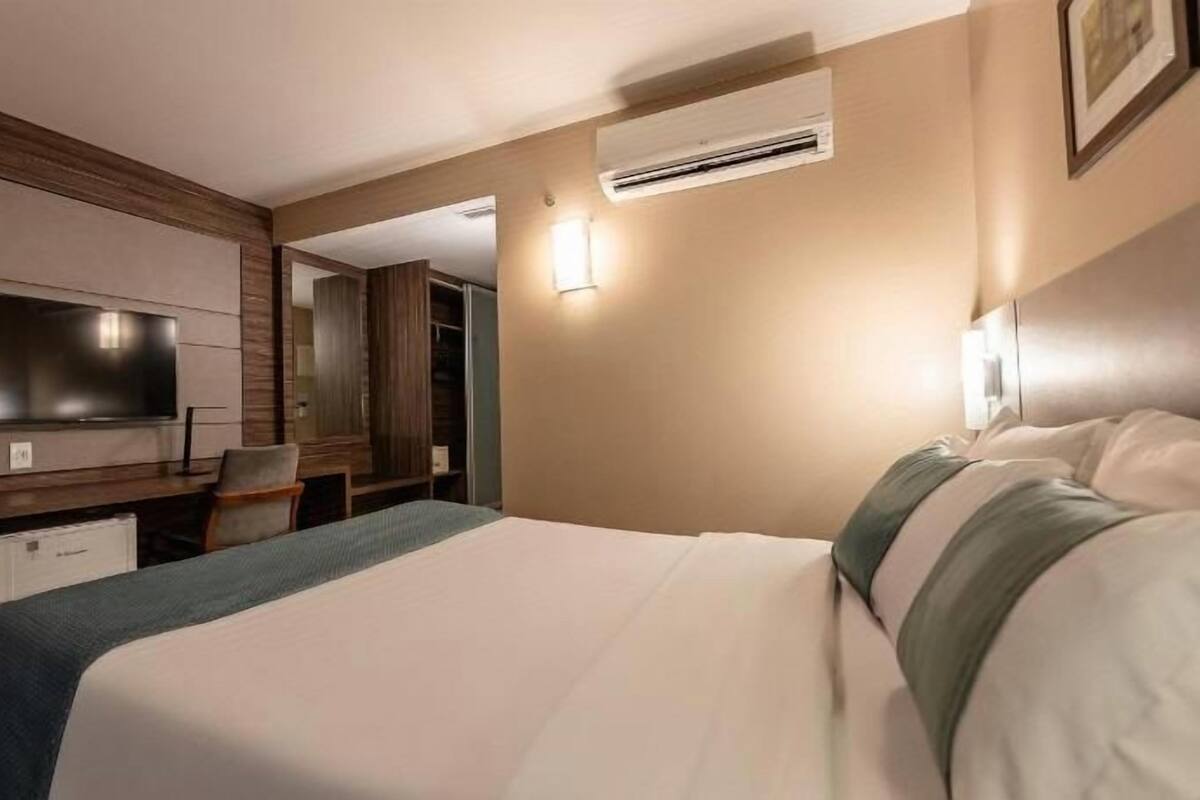 In-room safe, desk, laptop workspace, blackout curtains