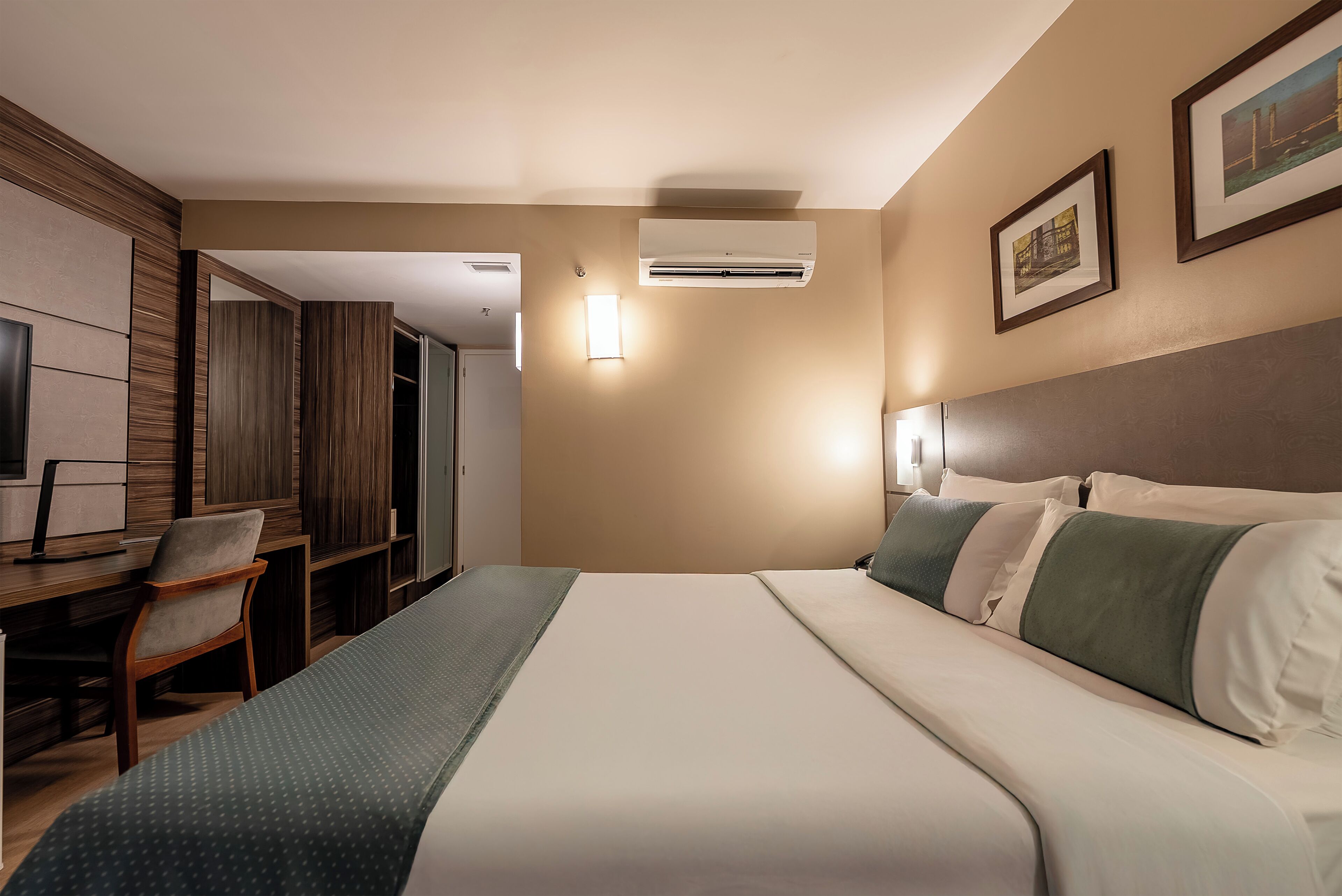 superior double room | in-room safe, desk, laptop workspace, blackout curtains