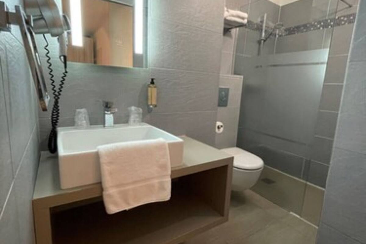standard double room, terrace | bathroom | shower, free toiletries, towels